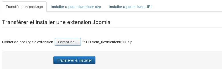Installation dans Joomla du pack de langue FR pour Flexicontent