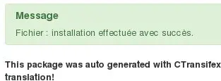 Confirmation de l'installation correcte du pack de langue FR dans Flexicontent